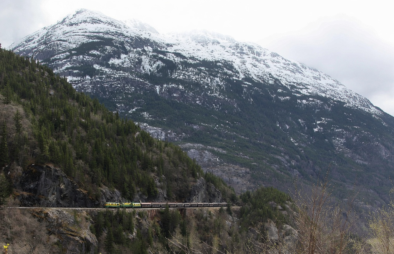 White Pass and Yukon Route trestle in mountain country